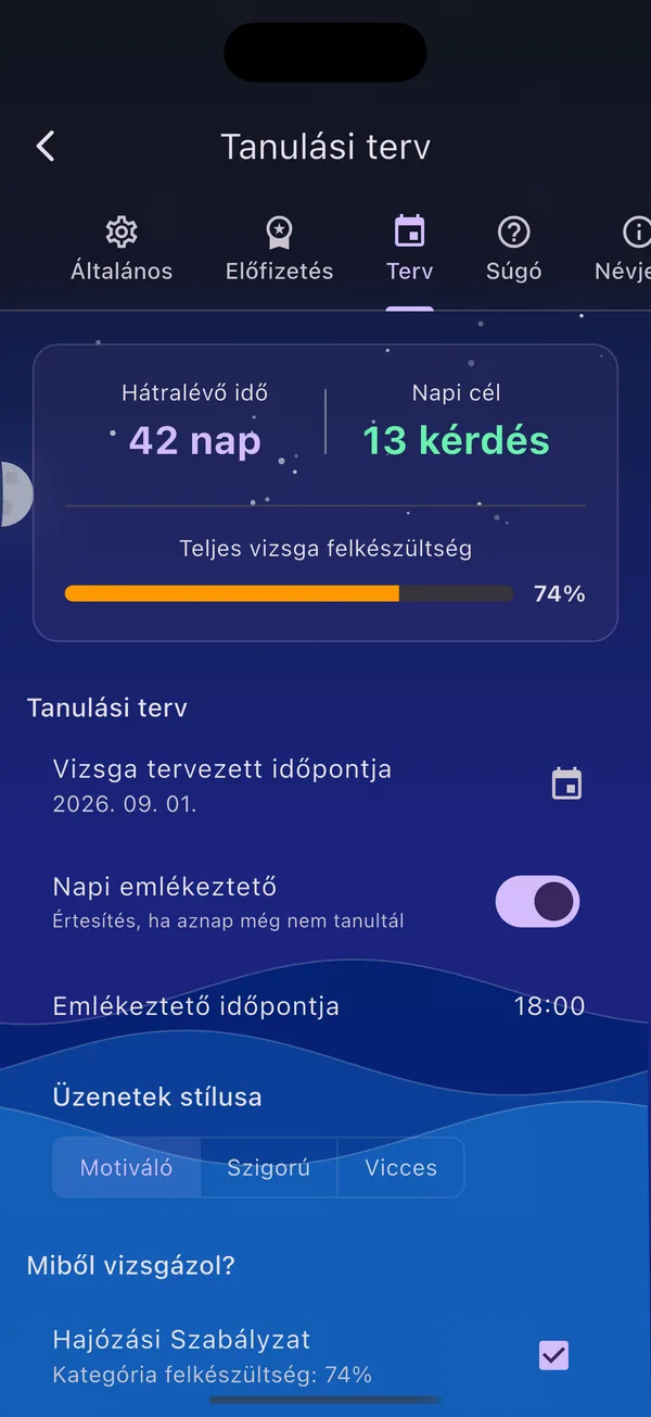 Hajóra fel! Személyre szabott Tanulási Terv