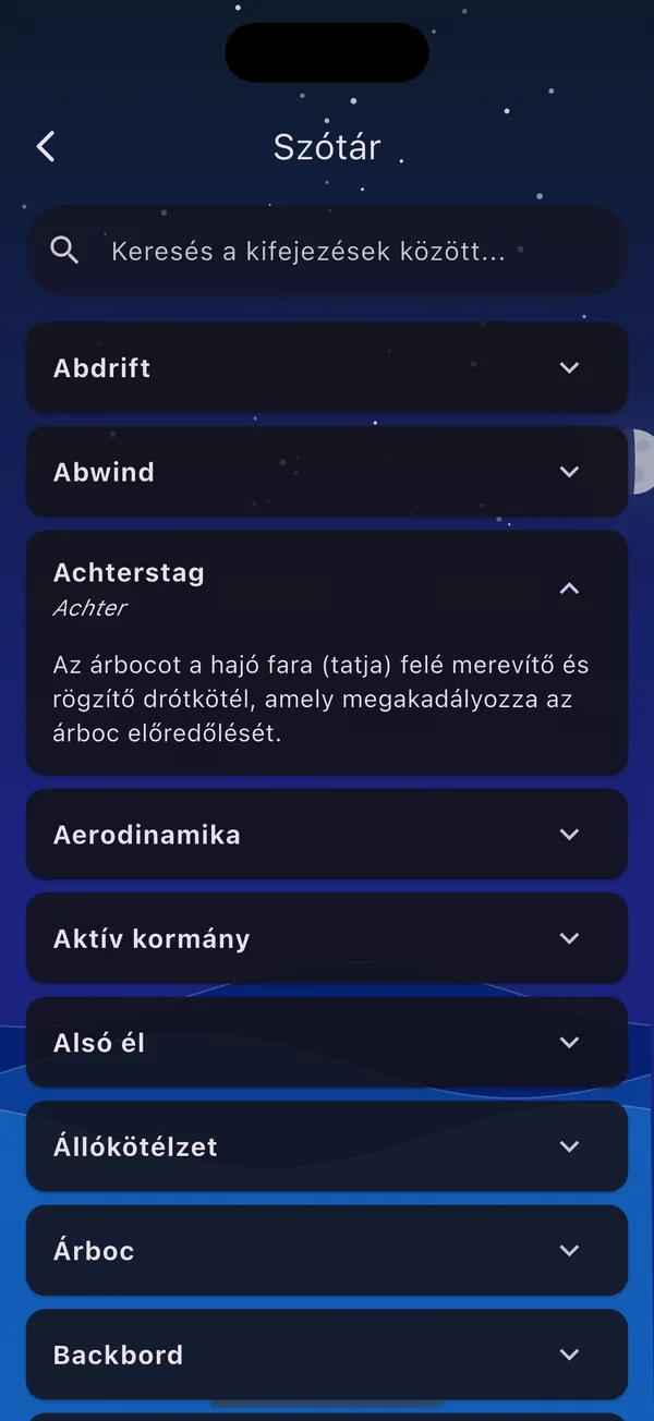 Hajóra fel! Hajózási Szótár